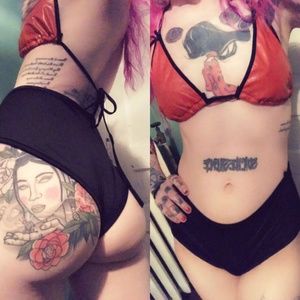 Women's sexy clubwear red and black bikini, sz SM